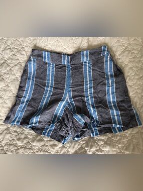 Blue Striped Women’s Shorts